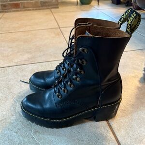 Dr. Martens Black Leather Air Wair Ladies Boots Size 9